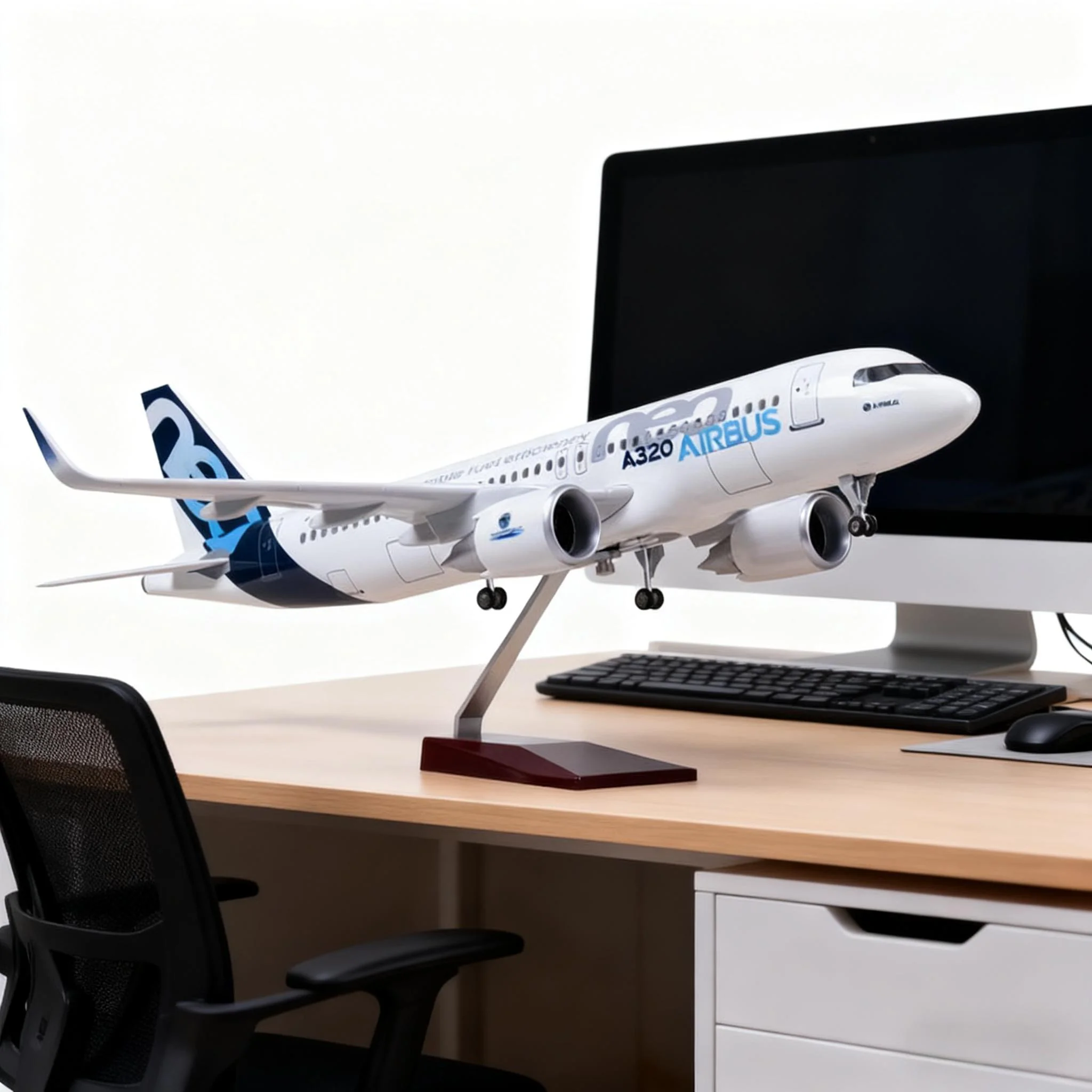 

=1/80 Scale 47cm A320neo Prototype Airways Plane Toy Resin Diecast Aircraft Models With Lights And Wheels Collectible Decoration