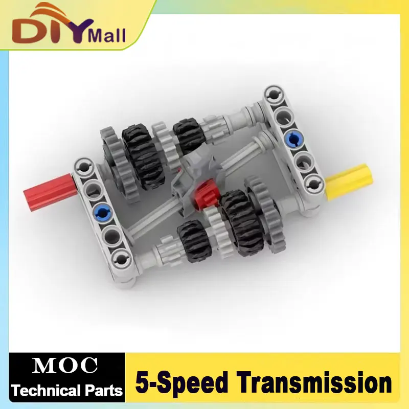 

Super Smooth 5 Speed Manual Transmission Building Blocks B35 DIY Assembled Gearbox MOC Technical Model STEM Educational Toy