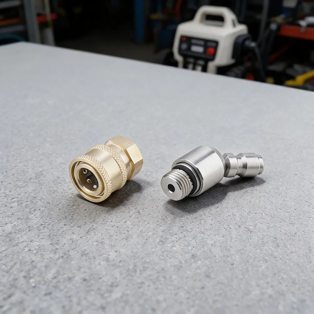 Stainless Steel Car Wash Nozzle with 360 Degree Rotating Swivel Quick Connect Fitting for High-Pressure Washer Hose Use