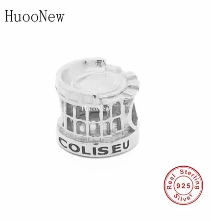 

Fit Original Brand Charm Bracelet Authentic 925 Sterling Silver Colosseum COLISEU Bead For Making Women Travel Series Berloque