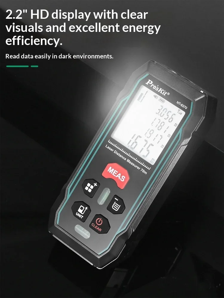 Pro'sKit Baogong NT-6370 la ser Rangefinder Infrared Millimeter-Level Precision Handheld Electronic Ruler Measuring Room Meter