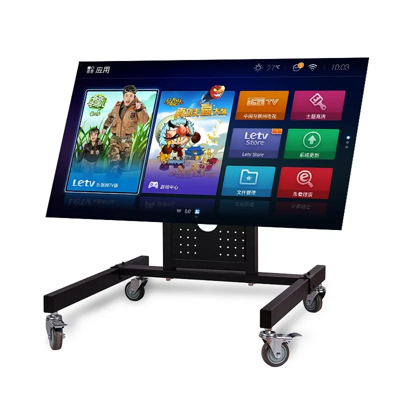 

LCD TV Bracket Portable Trolley Stage Conference Punch-Free Floor Universal Rack 32-65 Inch