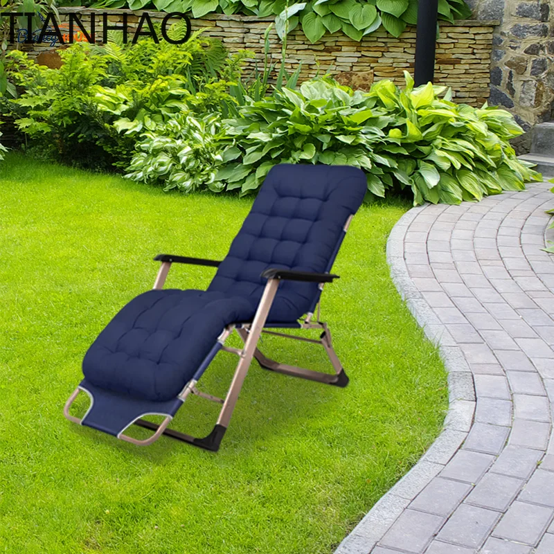 Modern Outdoor Folding Lounge Chairs Aluminum Fabric Beach Furniture for Garden Camping Courtyard Exterior Strap Sun Lounger