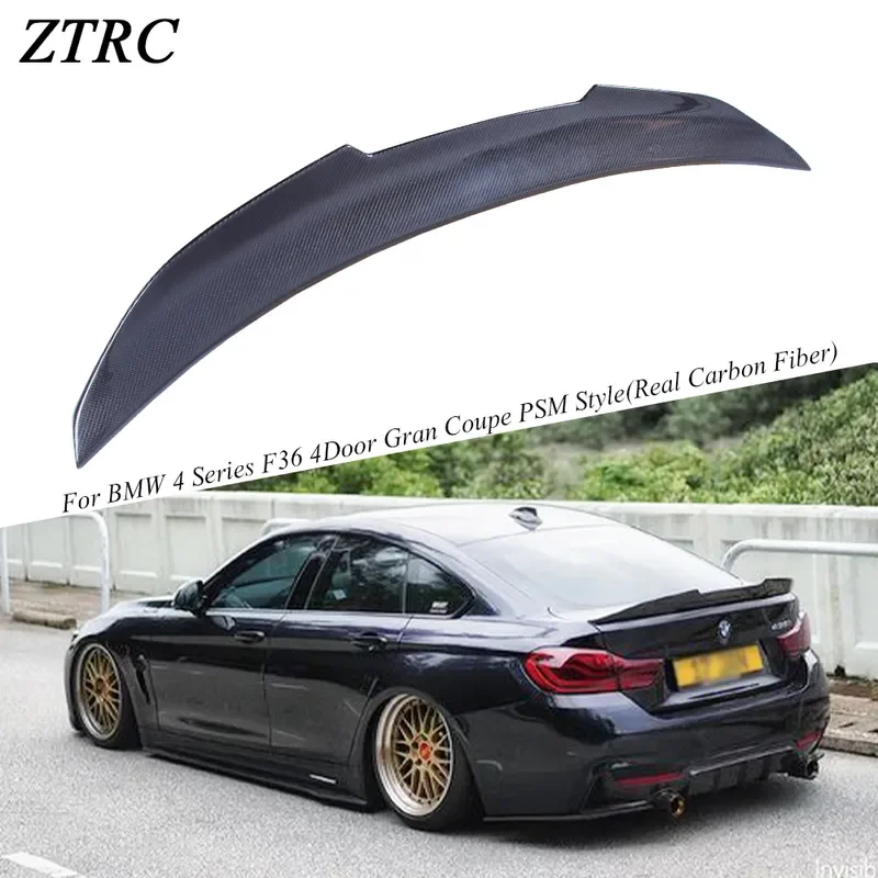 For BMW 4 Series F36 Gran Coupe PSM Style Real Carbon Fiber Rear Spoiler Tail Wing 2014-2019