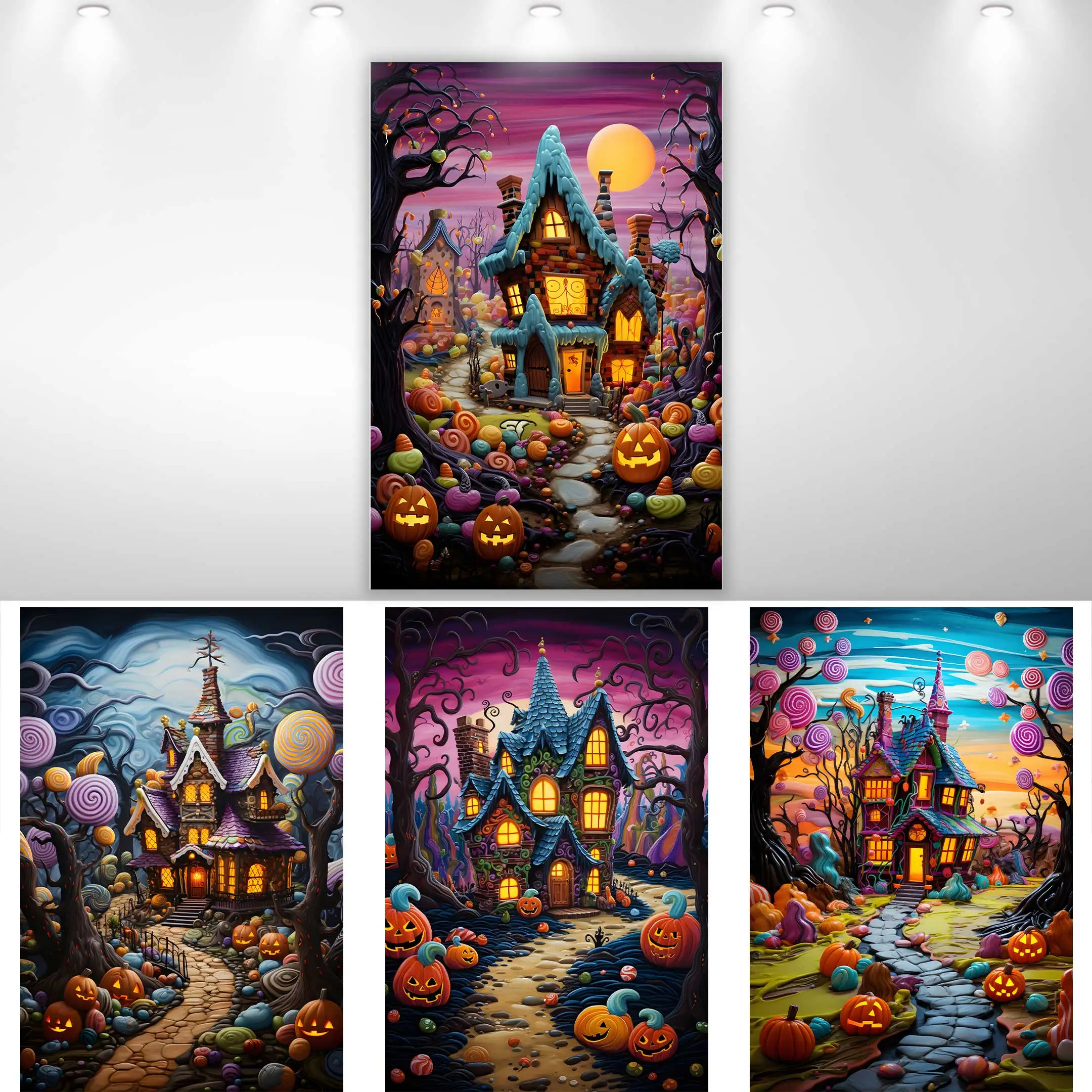 

SeekPro Halloween Backdrop Horror Moon Night Tomb Castle Witch Bat Terrible Night Pumpkin Lantern Baby Portrait BackgroundS