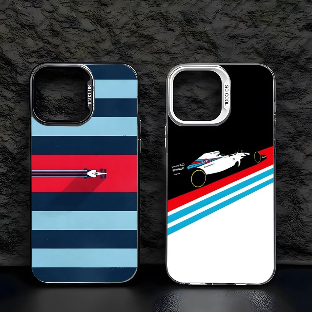 Martini Racing Horizontal Stripe Phone Case Trendy Brand Colored Silver Trendy Phone Case For IPhone 15 14 13 12 Pro Max 11 2023