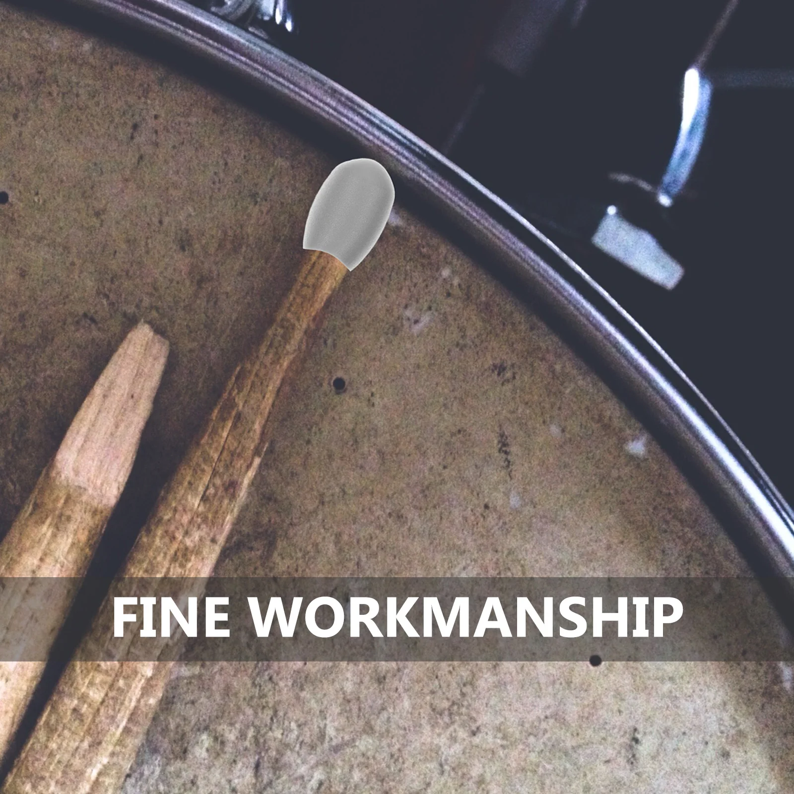 

10Pcs Drumstick Mute Tips White Percussion Accessories Silent Practice Drum Parts Instrument Protection Components