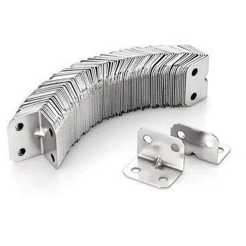 10/50 個のアングル L ブラケットアングルステンレス鋼ブラケットアングルブラケットテーブル、椅子、キャビネット、ワードローブに適しています