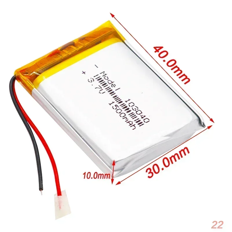 3.7V 1500mAh Lithium Polymer LiPo Rechargeable Battery 103040 For MP3 MP4 GPS PSP Mobile Video Game PAD E-book Tablet 10*30*40