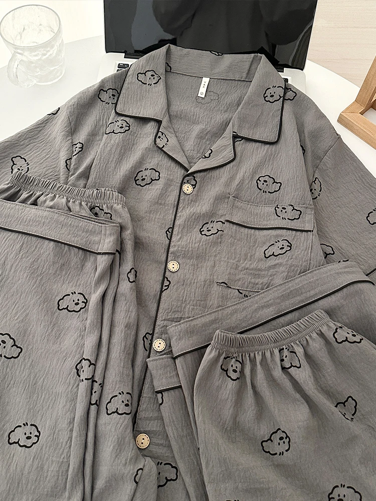 Брюки для пар, женские весенне-летние брюки ort Sve, длинные брюки Cloud Cotton, милая маленькая собачка, осенние длинные све, мужские домашние брюки...