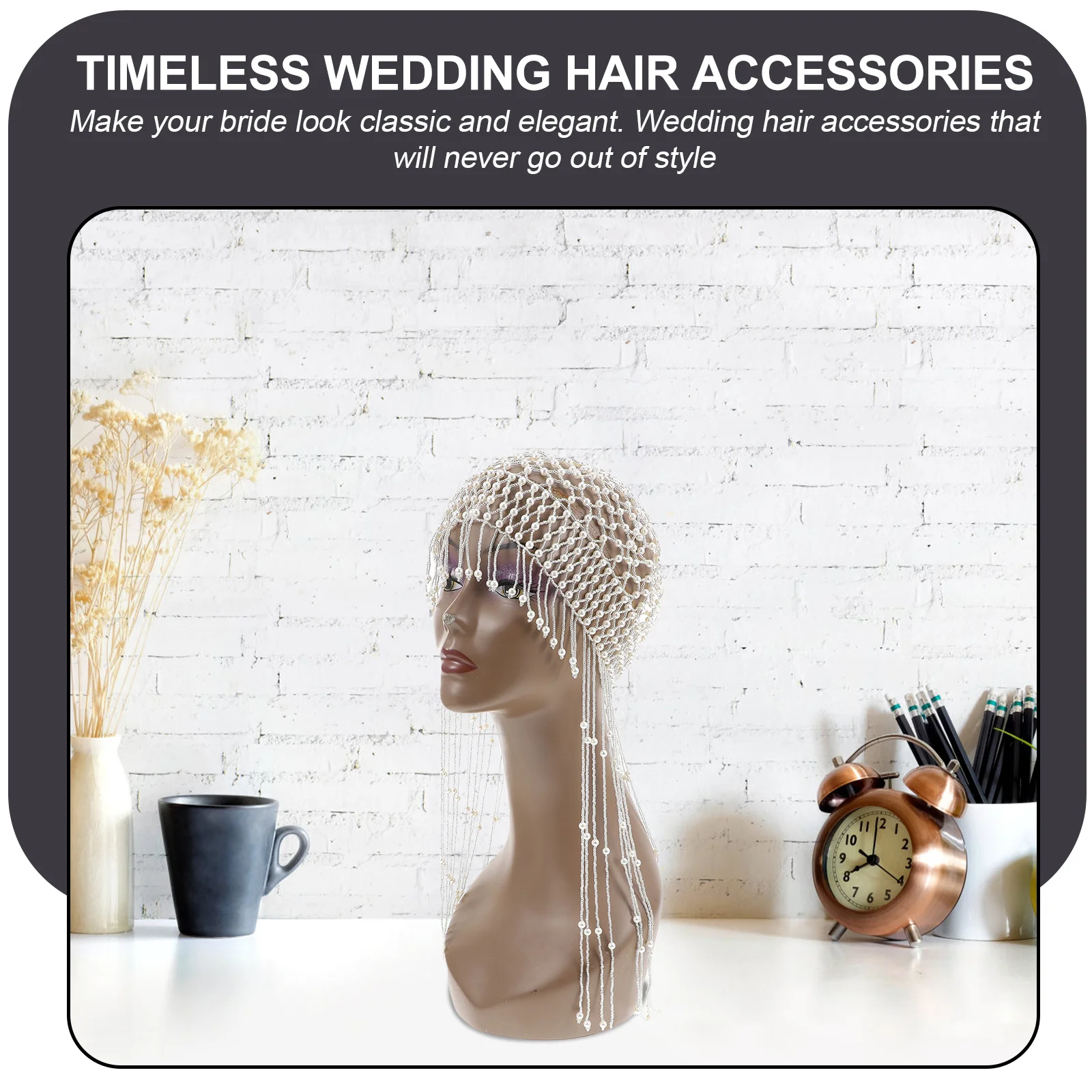 

Delicate Pearl Wedding Hat Chic Tassel Style Formal Dress Hat Bride Hair Accessory Elegant Bridal Headdress Women Party Hair