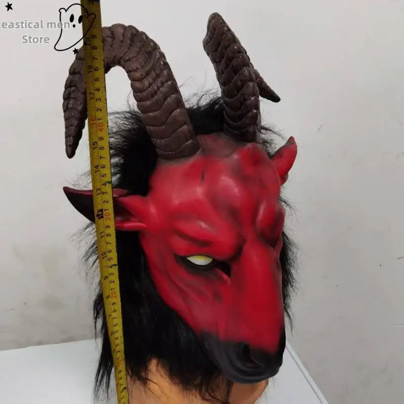 Maschera in lattice Hellfire Beast Halloween Spaventoso Demone Satana Maschera Cosplay Costume da festa Accessorio Maschera di capra malvagia horror