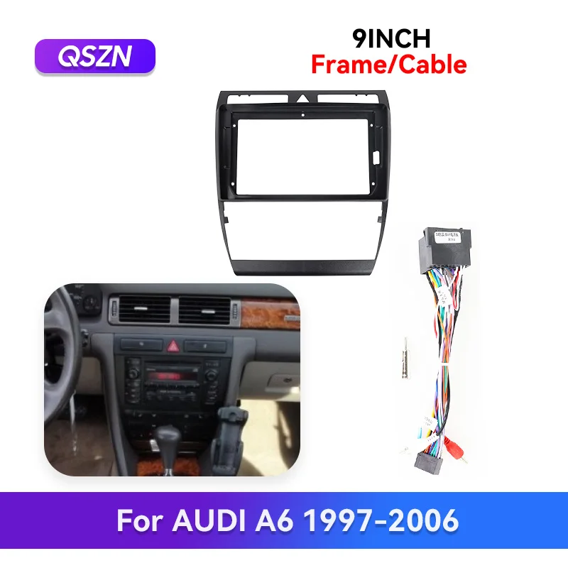 

QSZN 1997-2006 For AUDI A6 Car Android Radio Stereo Player Frame Fascia Panel Power Cord Canbus Cable Accessory Coneder Adapter