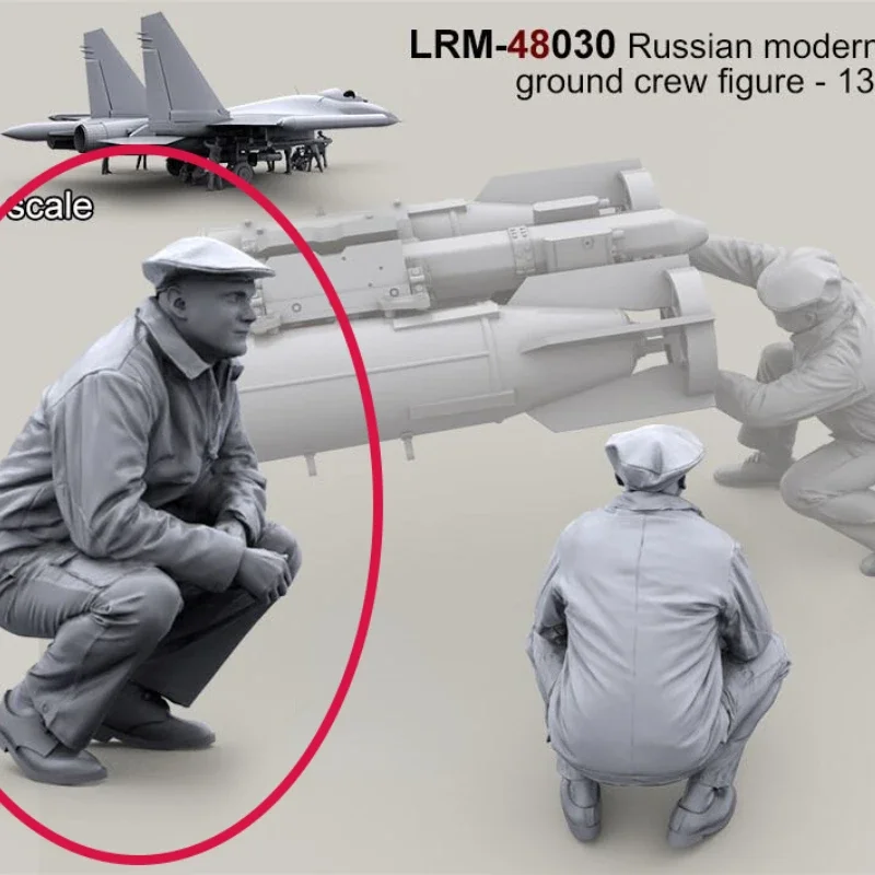 Die-cast 1/48 scale modern Russian military Ground crew-13 (excluding aircraft) micro-scene with self-assembled unpaint GK hobby