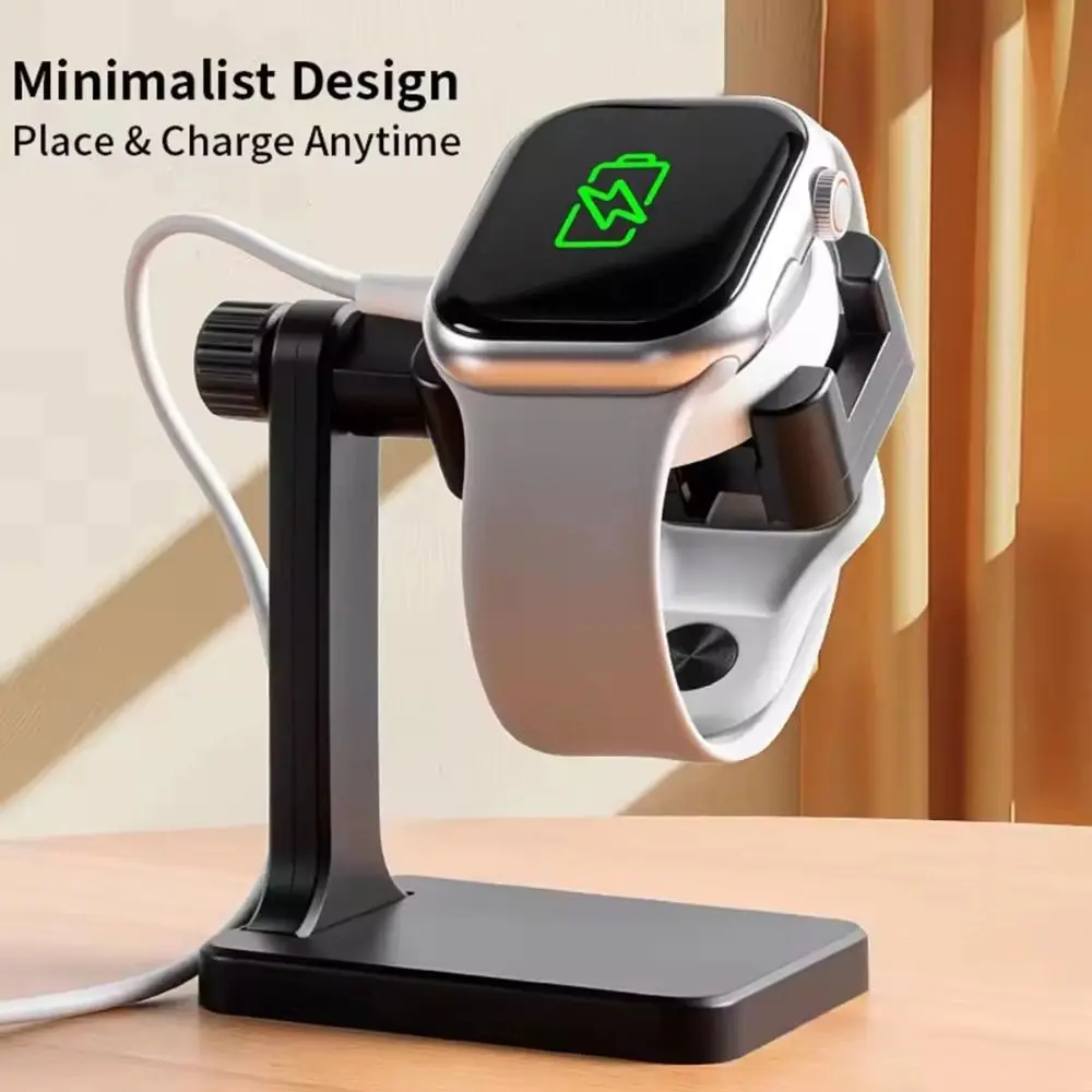 Adjustable Smartwatch Charging Stand Anti Slip Pad Rotatable Watch Charging Dock Holder Stable Retractable