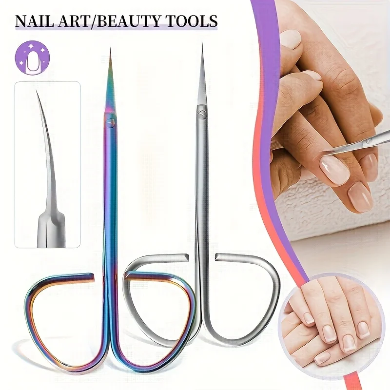 

1 шт., щипцы для кутикулы с заостренным изогнутым кончиком из нержавеющей стали, закрывающие ногти и светло-бежевый для устранения слоя кутикулы