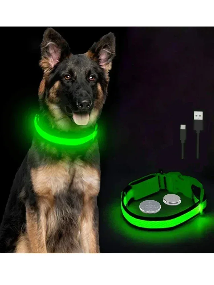 Collier de chien lumineux LED réglable clignotant Rechargea collier lumineux nuit Anti-perte harnais de lumière pour chien pour petits chiens produits pour animaux de compagnie