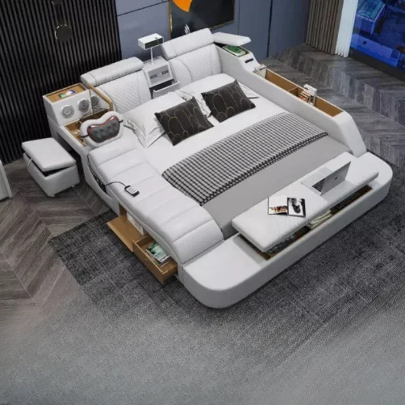 

Practical Premium Luxury Storage Double Bed Projector Bedroom Loft Beds Bedroom