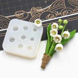 Mini Lily of The Valley Silicone Mold Resin Clay Fondant Sugar Flower Mold Diy Earrings Jewelry Pendant Polymer Clay Tool