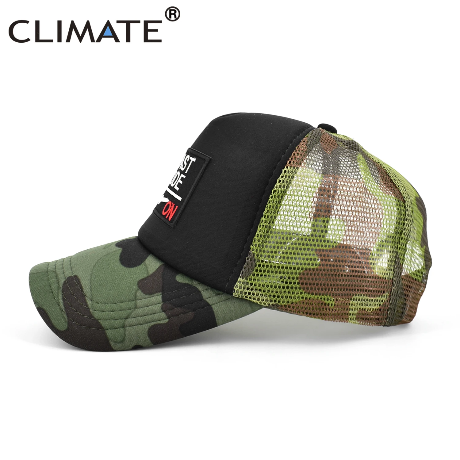 CLIMATE Beast Mode On Trucker Cap Cool Gym Beast Funny Camouflage Cap for Man Men Bodybuilding Summer Cool Baseball Mesh Caps