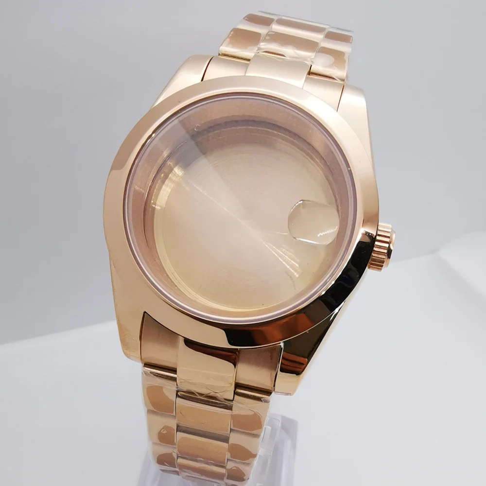 

36mm/39mm sterile rose gold watch case sapphire glass fit NH35 NH36 NH34 ETA2824 2836 Miyota8215 PT5000 DG2813 3804 movement