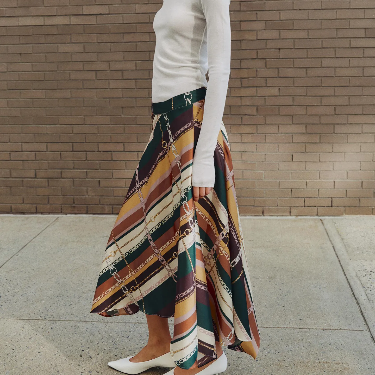 Fashionable Asymmetric Double-breasted Midi Skirt for Women New 2026 Autumn Collection High Waist Other Material Other Process