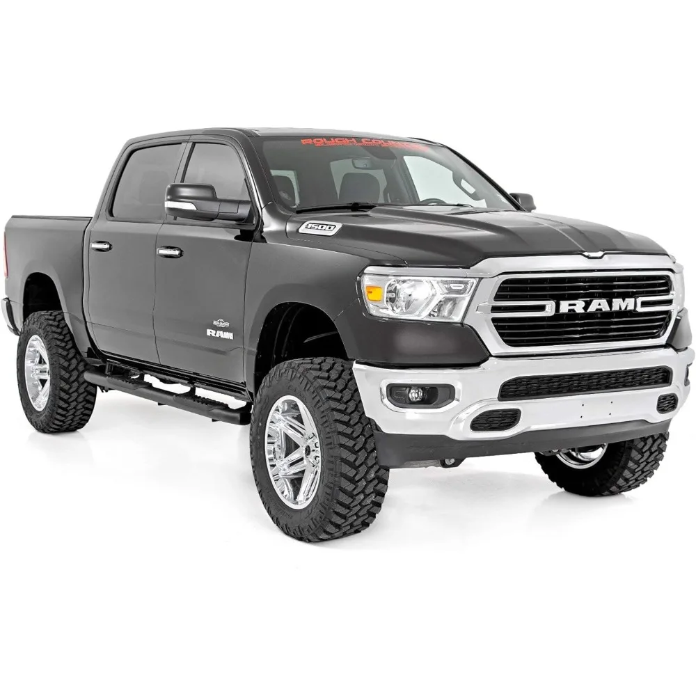 خطوات نيرف البيضاوية لـ Ram 1500 (2019-2025) 1500 TRX (2021-2024) Crew Cab - قضبان على طراز OEM مع خطوات جانبية مدمجة
