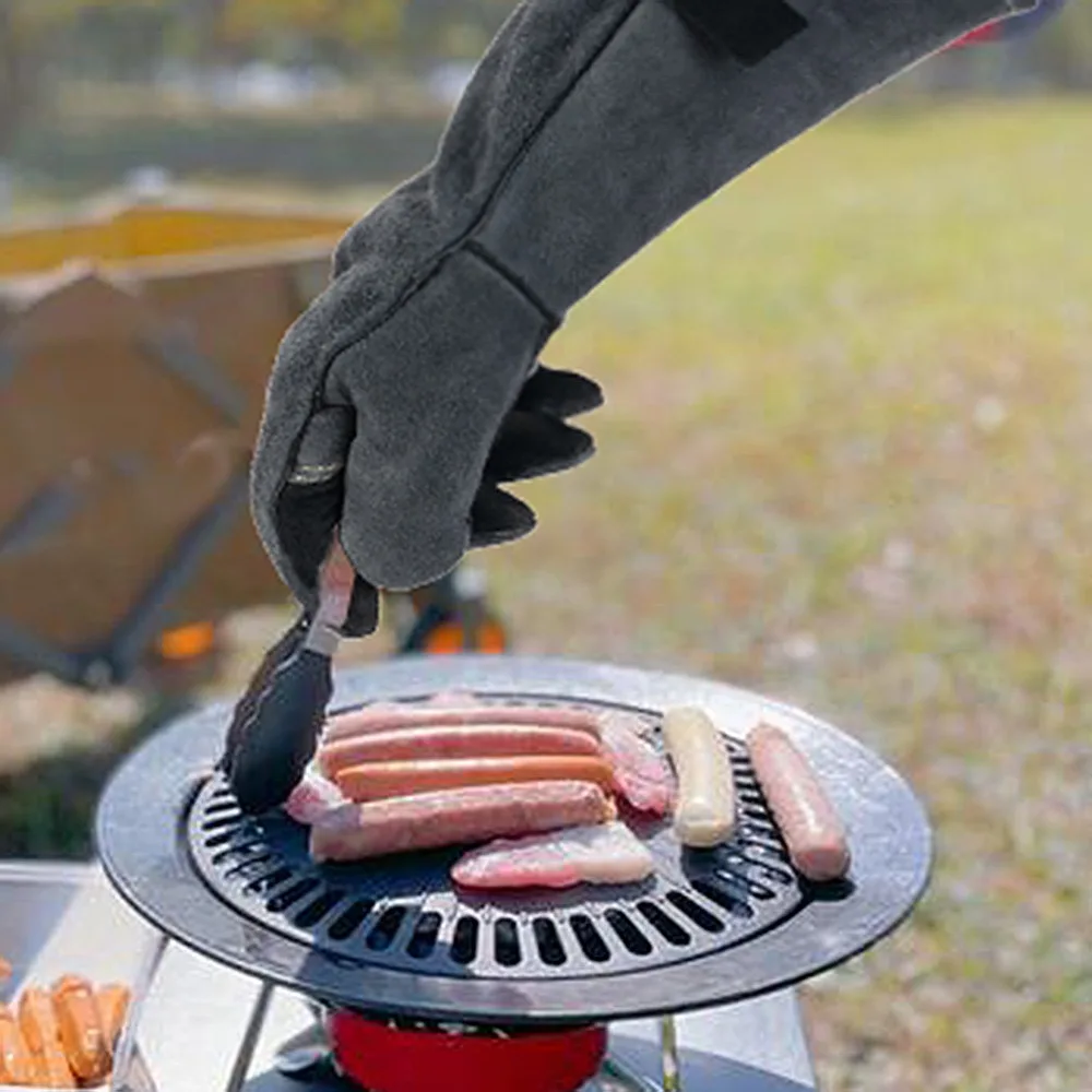 

Cowhide Fire and Heat Resistant Gloves Leather with Kevlar Stitching Perfect for Fireplace Stove Oven Grill Welding 14/16INCH