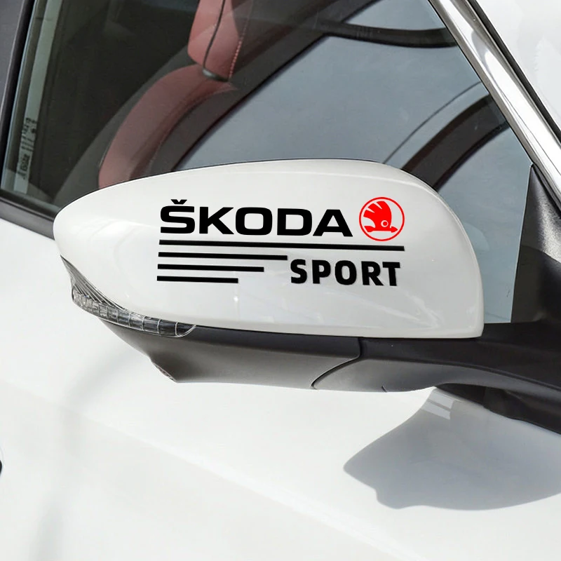 

2PCS Car Styling Rearview Mirror Sticker Decoration Badge For skoda OCTAVIA RS FABIA KAMIQ KAROQ KODIAQ RAPID SCALA SUPERB