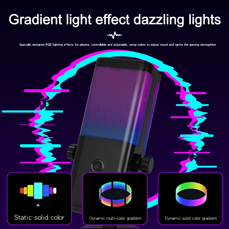 ميكروفون مكثف M7 USB مناسب للكمبيوتر الشخصي وMac وPS4 وPS5 وRGB ميكروفون الكمبيوتر للتسجيل/البث/الألعاب/الكتم الصوت والضوضاء #5