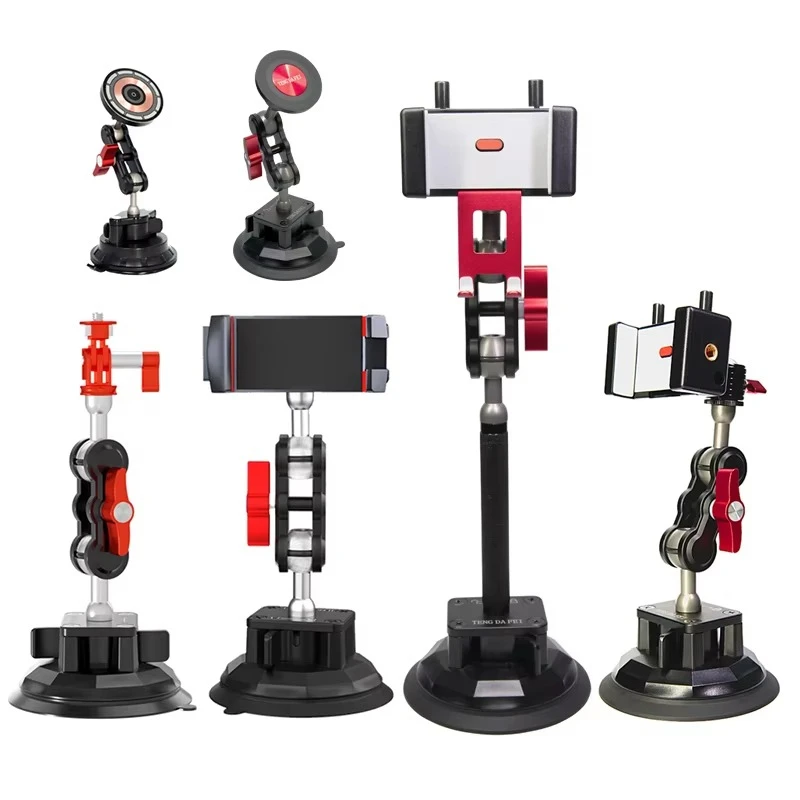 Car suction cup type action camera holder 360 degrees rotation adjustable height suitable for general camera holder
