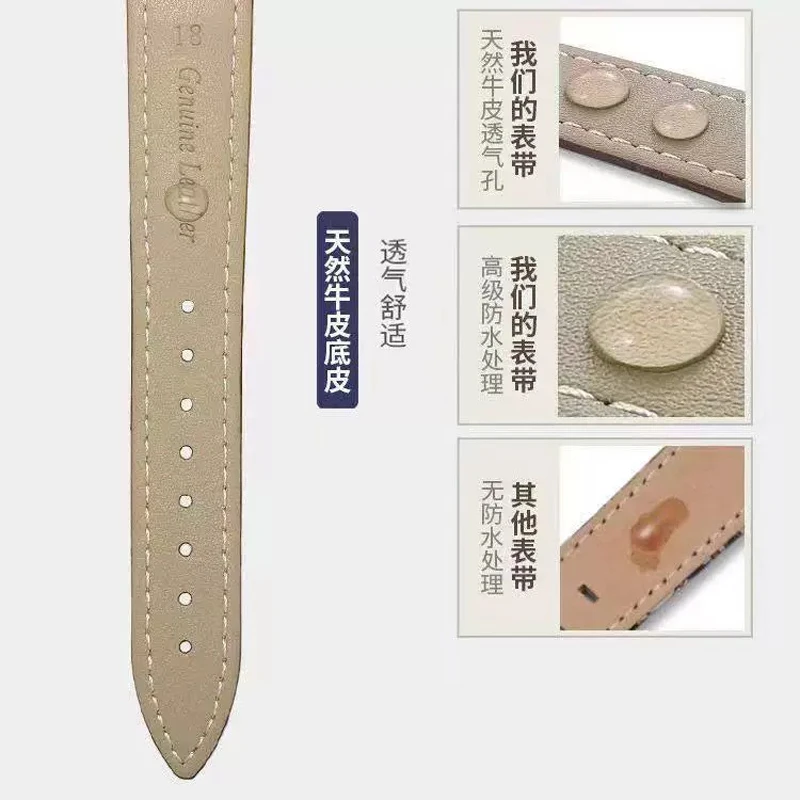 Uhrenarmband mit Schmetterlingsverschluss, Ersatz-Uhrenband aus echtem Leder, 14/16/18/19/20/21/22/24 mm, Armband, Uhrenzubehör. – Detail 4