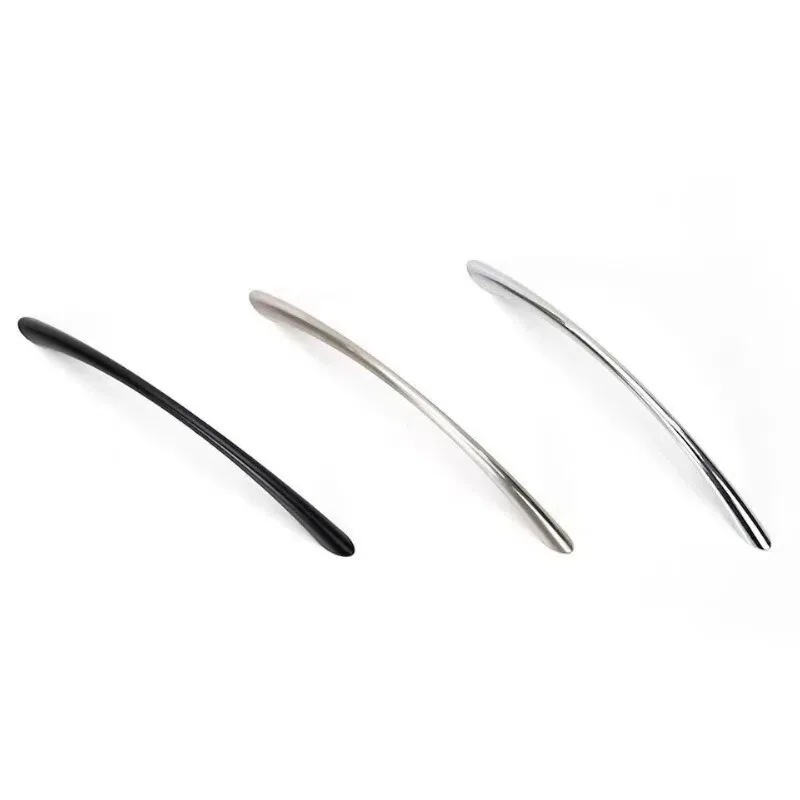 Modern Minimalist Aluminum Alloy Curved Furniture Pull Handle Durable For All Kinds Of Cabinet Wardrobe Drawer