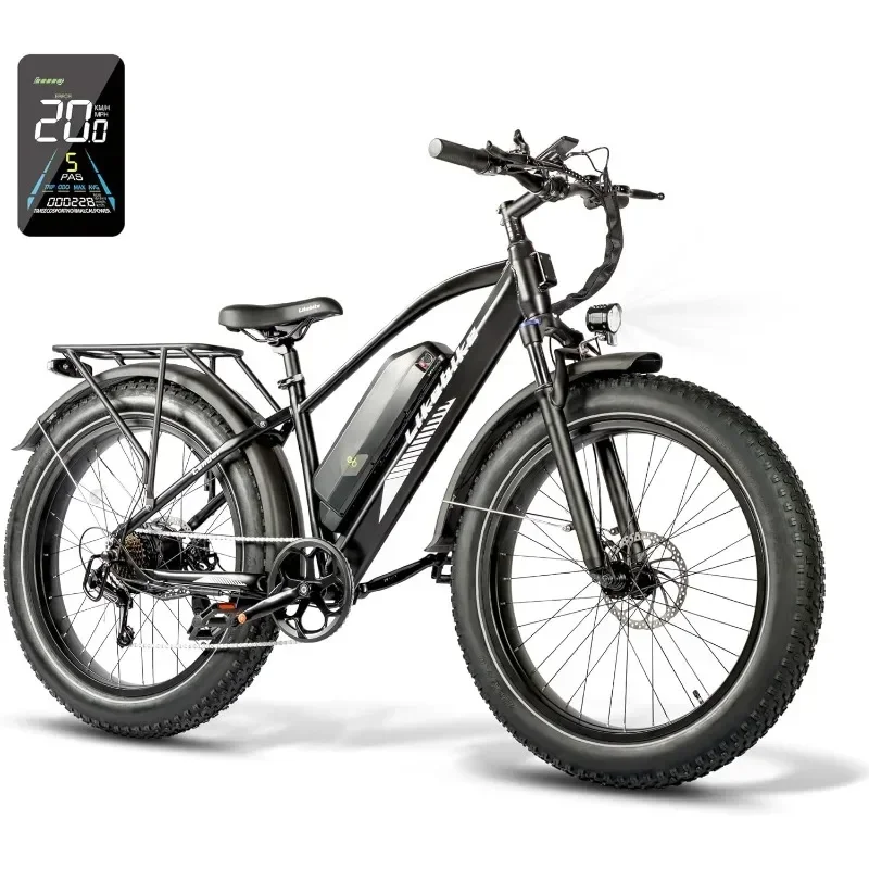 

Lander Electric Bike for Adults,26" Fat Tire Electric Mountain Bike with 500W (Peak 720W) 48V 13Ah Battery, 25MPH