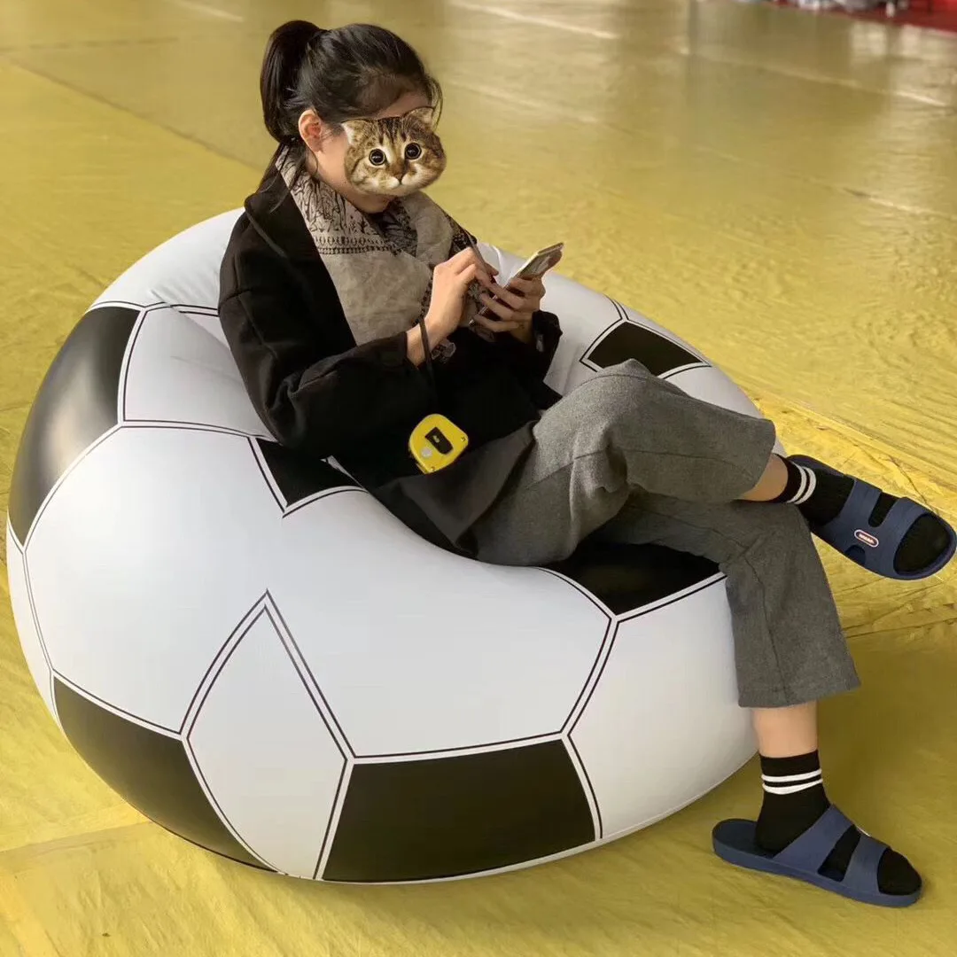 

Inflatable Football PVC Sofa Bed Portable Foldable Outdoor Lounge Chair for Nap