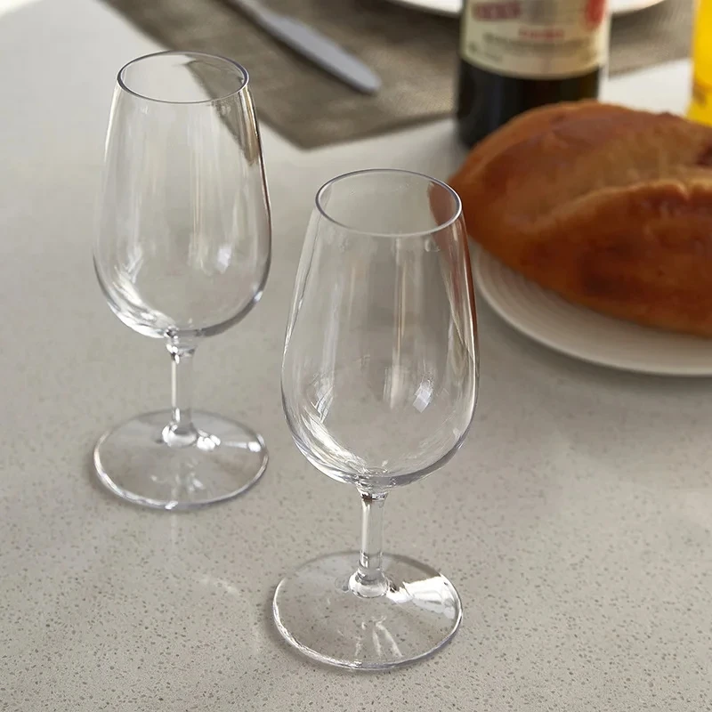 Tritan Plastic Transparent Beach Red Wine Glass Pool Acrylic Cup Cocktail Glasses Goblet 210ml