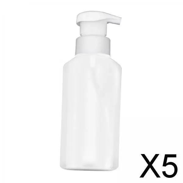 5 x transparente leere Schaumstoffflasche aus Kunststoff, 150 ml, Seifen-Shampoo-Spender, Pumpbehälter