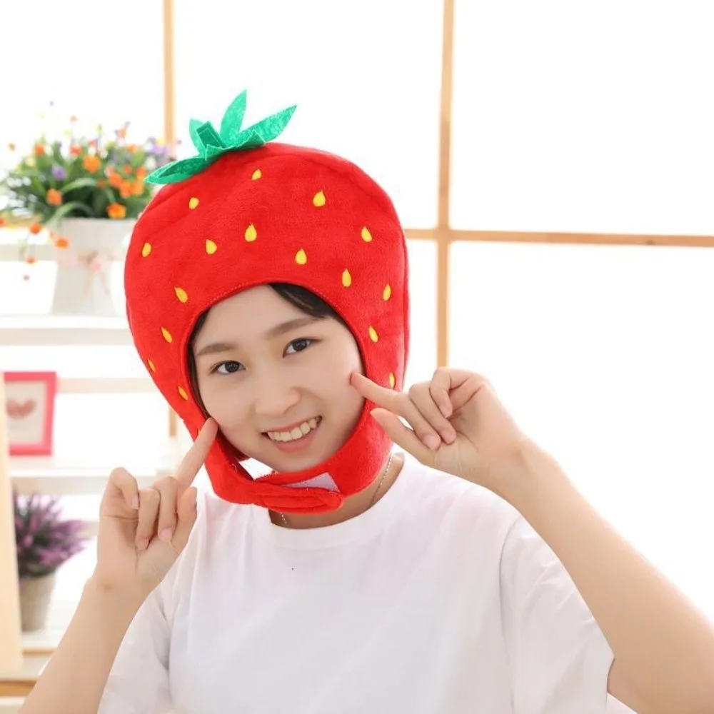 Funny Cartoon Design Fruit Hat Adjustable Soft Watermelon Hat Orange Hat Unisex
