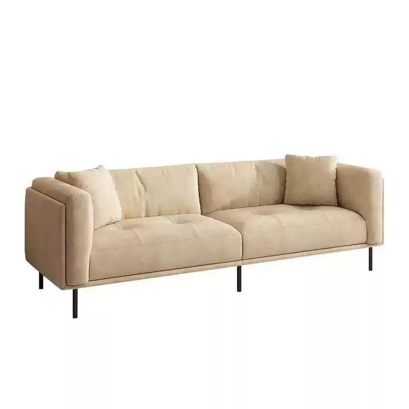 Modern Simple L Shape Sofa Set Modular For Hotel Apartment Living Room Italian Small-sized Lamb Wool Cream Flannel Couch