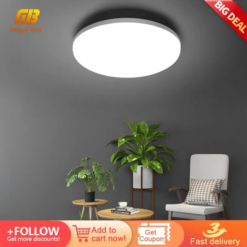 Lámpara de panel LED Luz natural 48W 36W 24W 18W 13W 6W Luz de techo LED AC85-265V Iluminación montada en superficie moderna para el dormitorio del