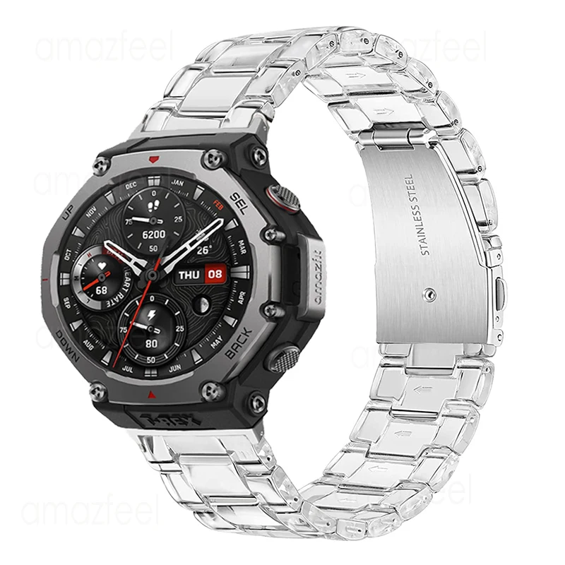 Pulseira de relógio para amazfit T-REX 3 pulseira de resina transparente para amazfit t rex 3 pulseira correas reloj para amazfit t rex 3 pulseira