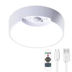 USB Rechargeable Battery Power Motion Sensor LED Ceiling Lights Dimmable Remote Control Ceiling Lamp Night Lights Hallways Room