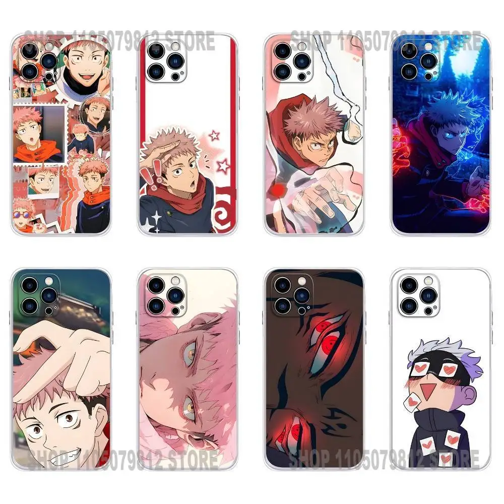 

Yuji Itadori Cute Phone Case For iPhone 17,16,15,14,13,12,11 X,Plus,Pro,Max,XR,Plus,E,Mini Transparent Soft Cover