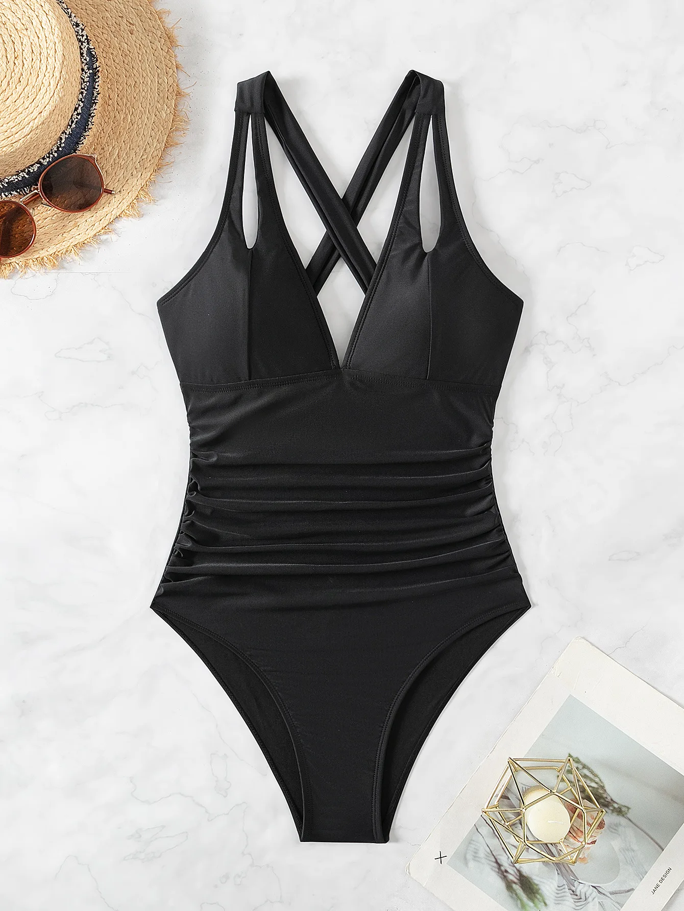 ใหม่ Hollow One-piece ชุดบิกินี่ 2025 เซ็กซี่สตรีชุดว่ายน้ําแน่นชุดว่ายน้ํา Backless ฤดูร้อน Push Up ชุดว่ายน้ําชายหาด