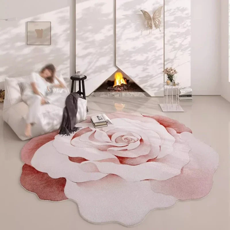 Flower Round Living Room Carpet Fashionable Irregular Shaped Sofa Floor Mat High-grade Bedroom Study Home Plush Rugs Ковер Tapis