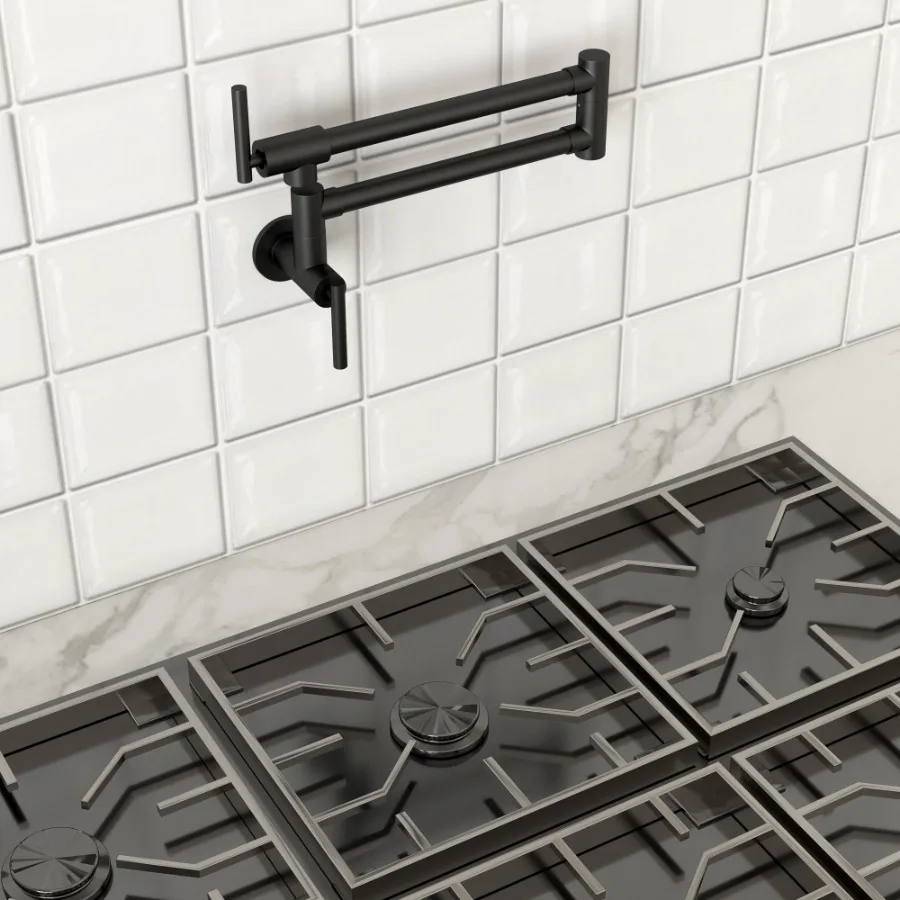 คู่ 360 Rotatable Joints แบบดั้งเดิม Wall Mount เตา Swing ARM พับหม้อ FILLER ก๊อกน้ําห้องครัวคู่พร้อมอะไหล่ C