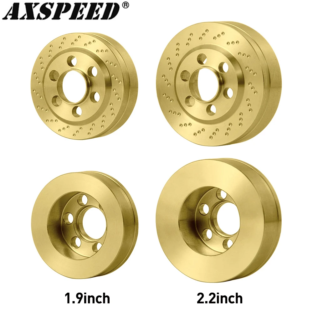 AXSPEED Brass Brake Disc Weights Internal Counterweight for 1.9 2.2 Inch Wheel Rims 1/10 RC Crawler TRX4 TRX6 Axial SCX10 Capra