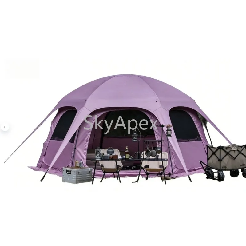 Portable Rainproof Thickened Windproof UV Resistant Spherical Ice Hous e Ridge  Tent Family Group Picnic Camping Overnight Trips
