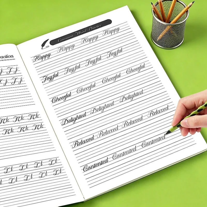 

32-Page Elegant English Calligraphy Practice Handbook for Adults, Cursive Handwriting Tracing Workbook To Learn Beautiful Script