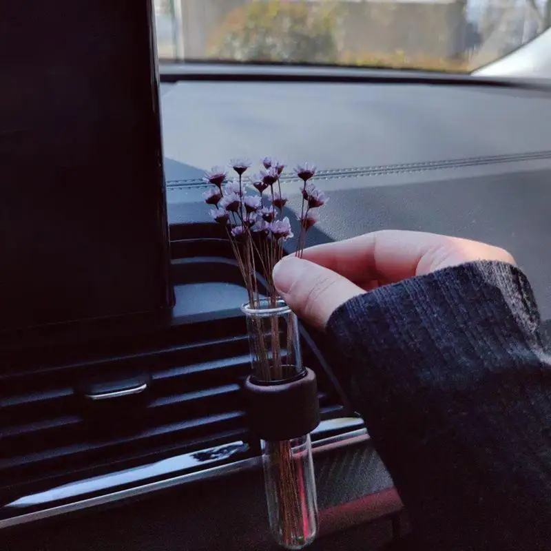 

Car Vent Vase Car Flower Vase Clip Holder Long-Lasting Anti-Slip Glass Freshener For Interior RVs Family Friends Plant Display